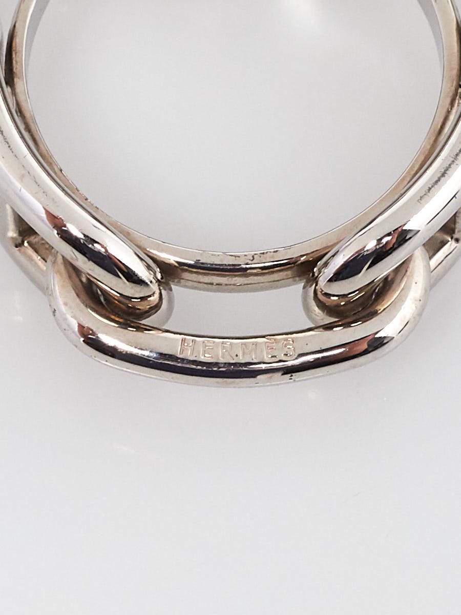 Hermes Palladium Plated Regate Scarf Ring - Yoogi's Closet