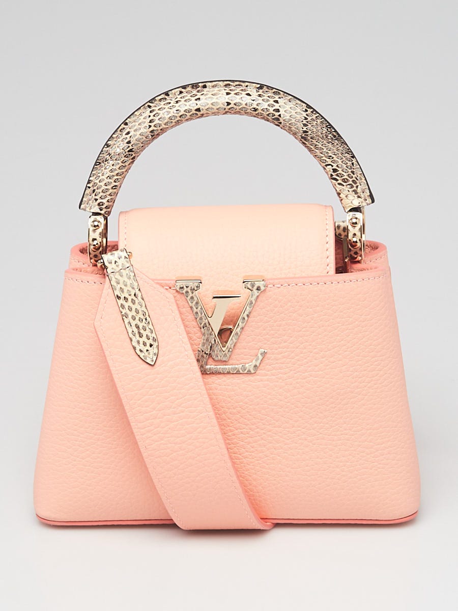 Louis Vuitton Coral Taurillon Leather and Ayers Snake Capucines Mini Bag -  Yoogi's Closet