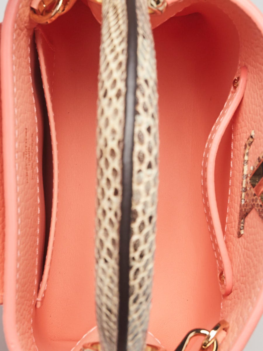 Louis Vuitton Coral Taurillon Leather and Ayers Snake Capucines