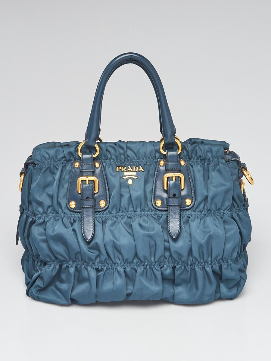 Prada Tessuto Gaufre Nylon Tote Bag in Blue