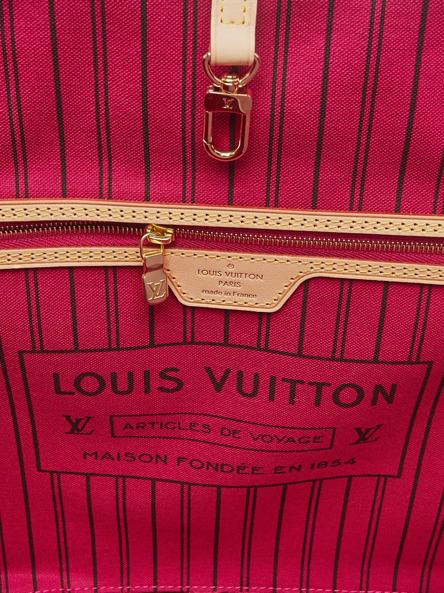 Louis Vuitton Neverfull Monogram MM Pivoine Lining in Coated