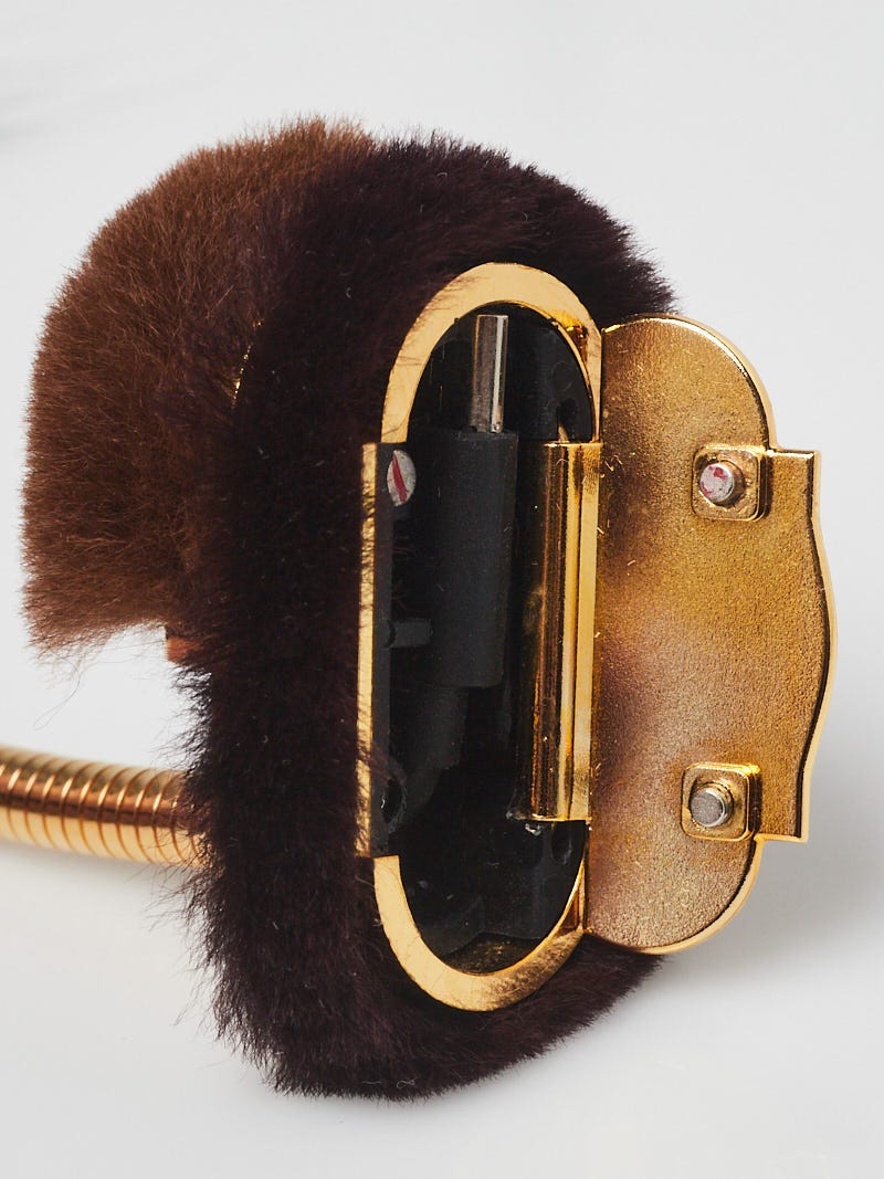 Fendi Gold/Black Fur Hypotique Witch Bag Charm | Yoogi's Closet