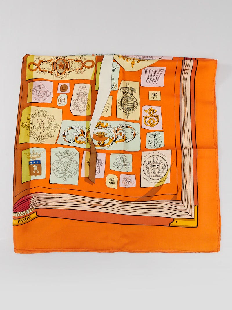 Hermes Orange 'Chiffres Et Monogrammes -Anne 1886' Print Lise