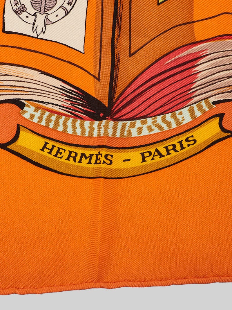 Hermes Orange 'Chiffres Et Monogrammes -Anne 1886' Print Lise