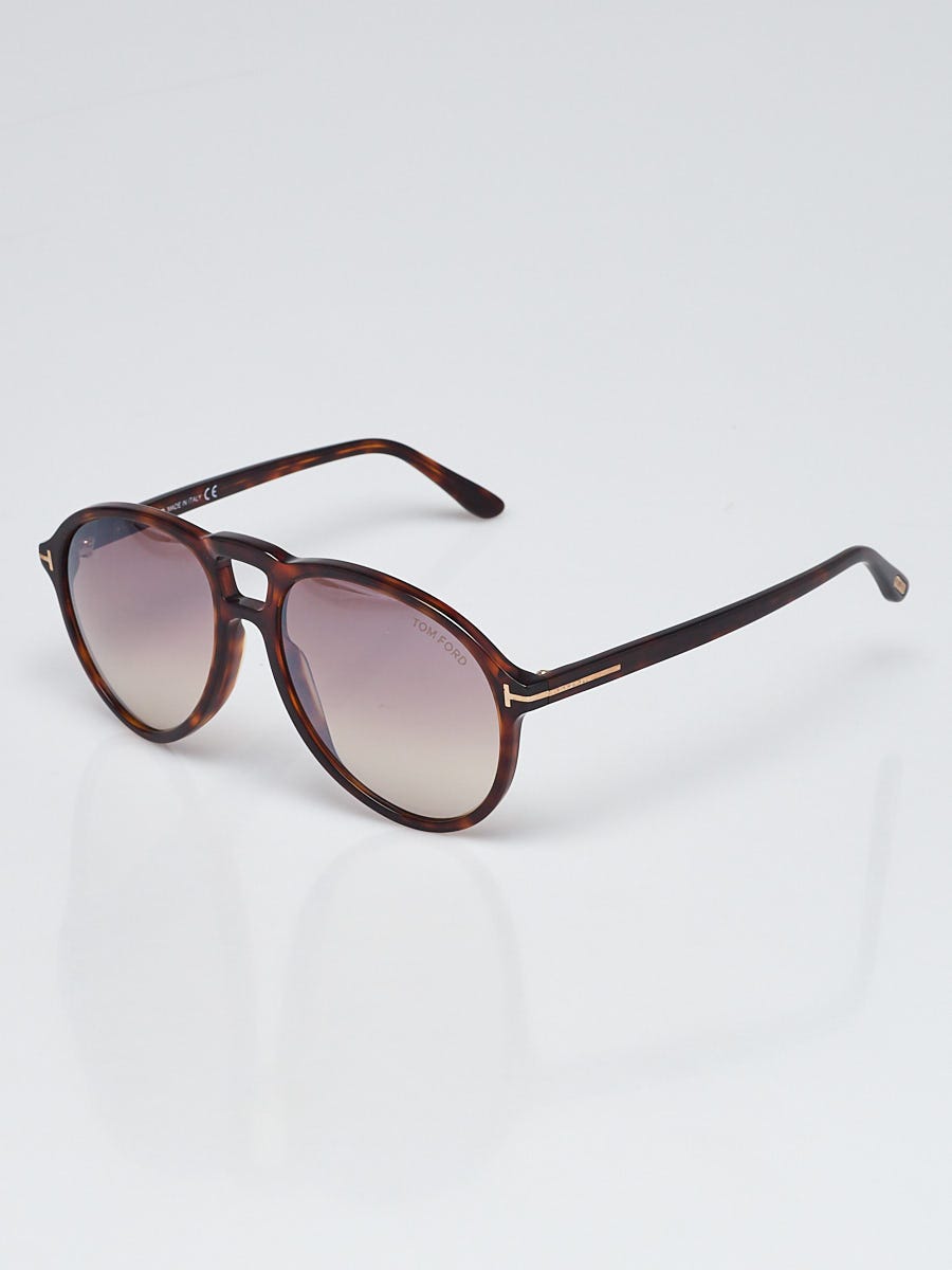 Tom Ford Tortoise Shell Plastic Goldtone Metal Lennon-02 Sunglasses TF645 -  Yoogi's Closet