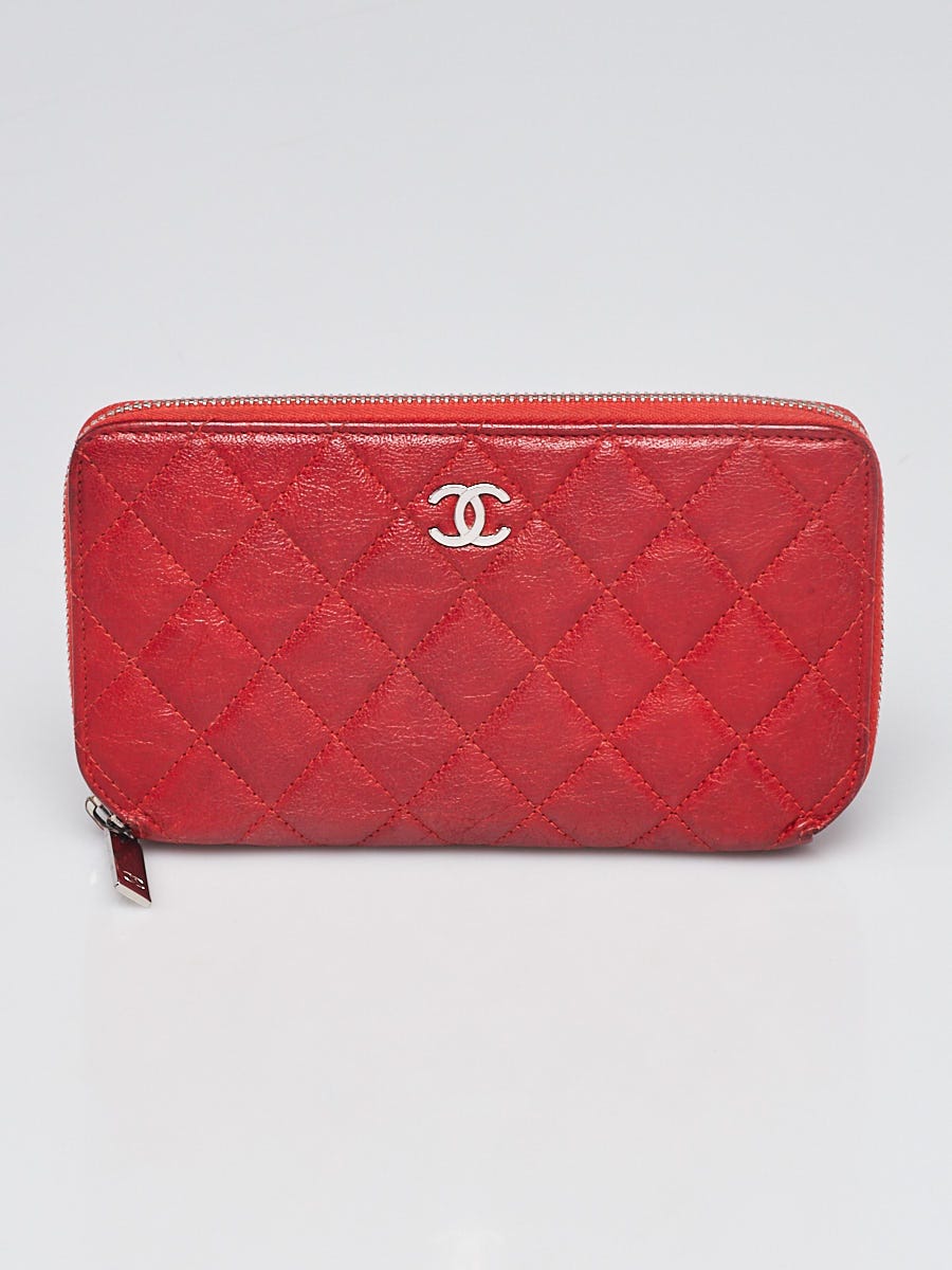 Chanel Quilted Caviar Zip Around Wallet