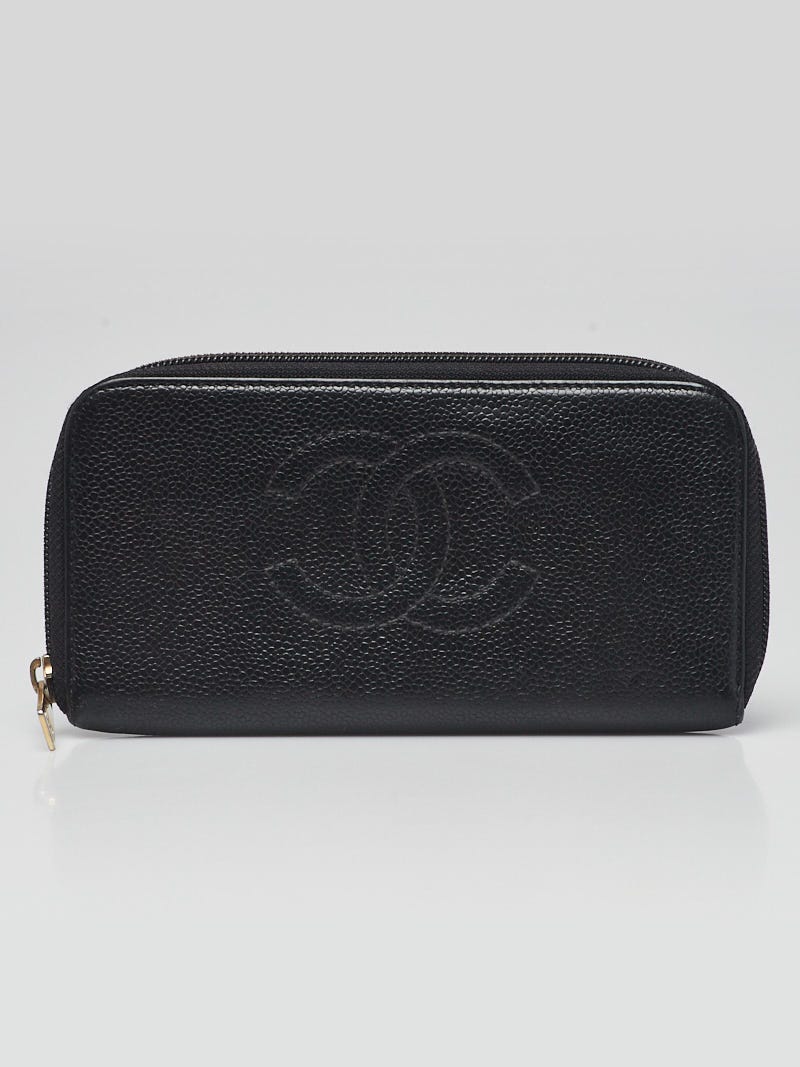 CHANEL Caviar Leather Black CC Zippy Wallet – Pretty Things Hoarder