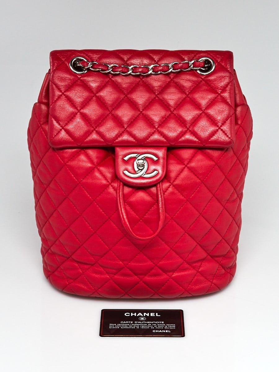 Chanel Red Quilted Lambskin Leather Small Urban Spirit Backpack Bag -  Yoogi's Closet