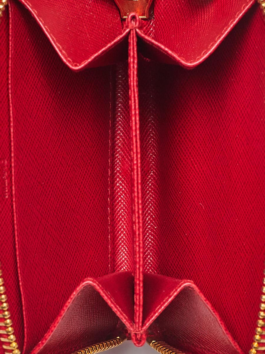 Prada Red Saffiano Leather Zippy Coin Purse Wallet