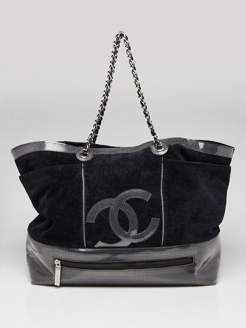 Chanel Black Terry Cloth CC Extra Large Tote Bag | Yoogi's Closet