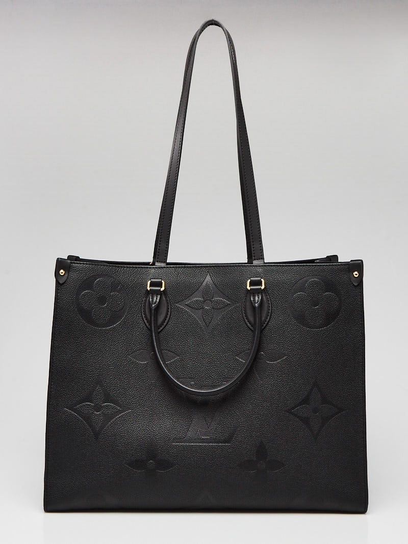 LOUIS VUITTON Onthego GM Monogram Empreinte Leather Tote Bag Black - H