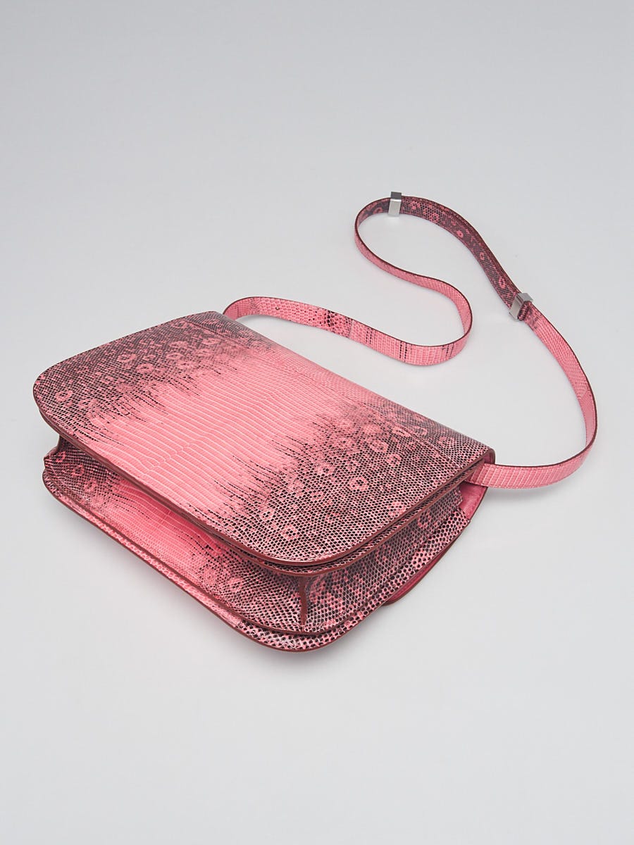 Celine Pink/Black Lizard Medium Box Bag | Yoogi's Closet