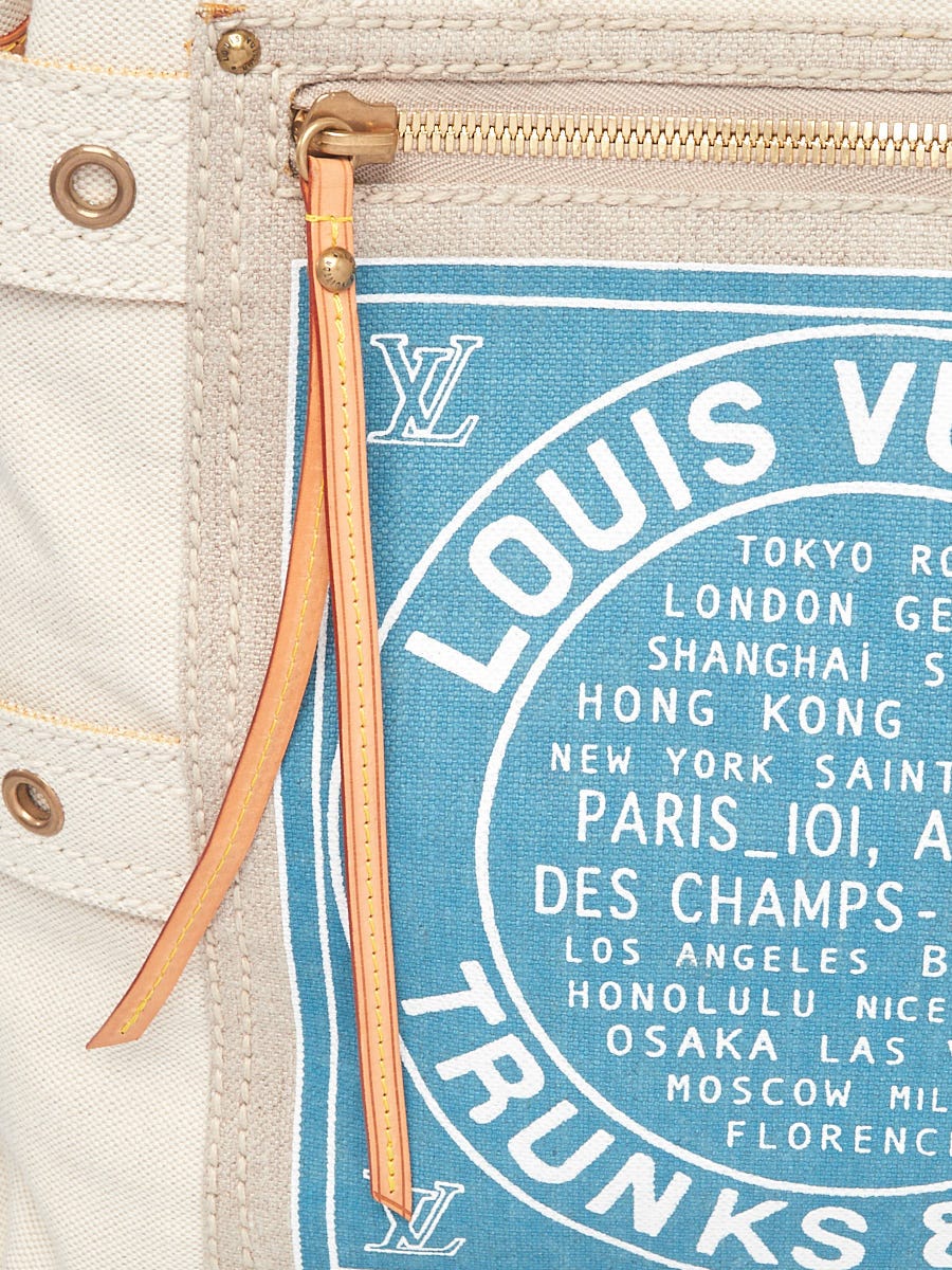 Louis Vuitton Limited Edition Blue Toile Globe Shoppers Cabas MM