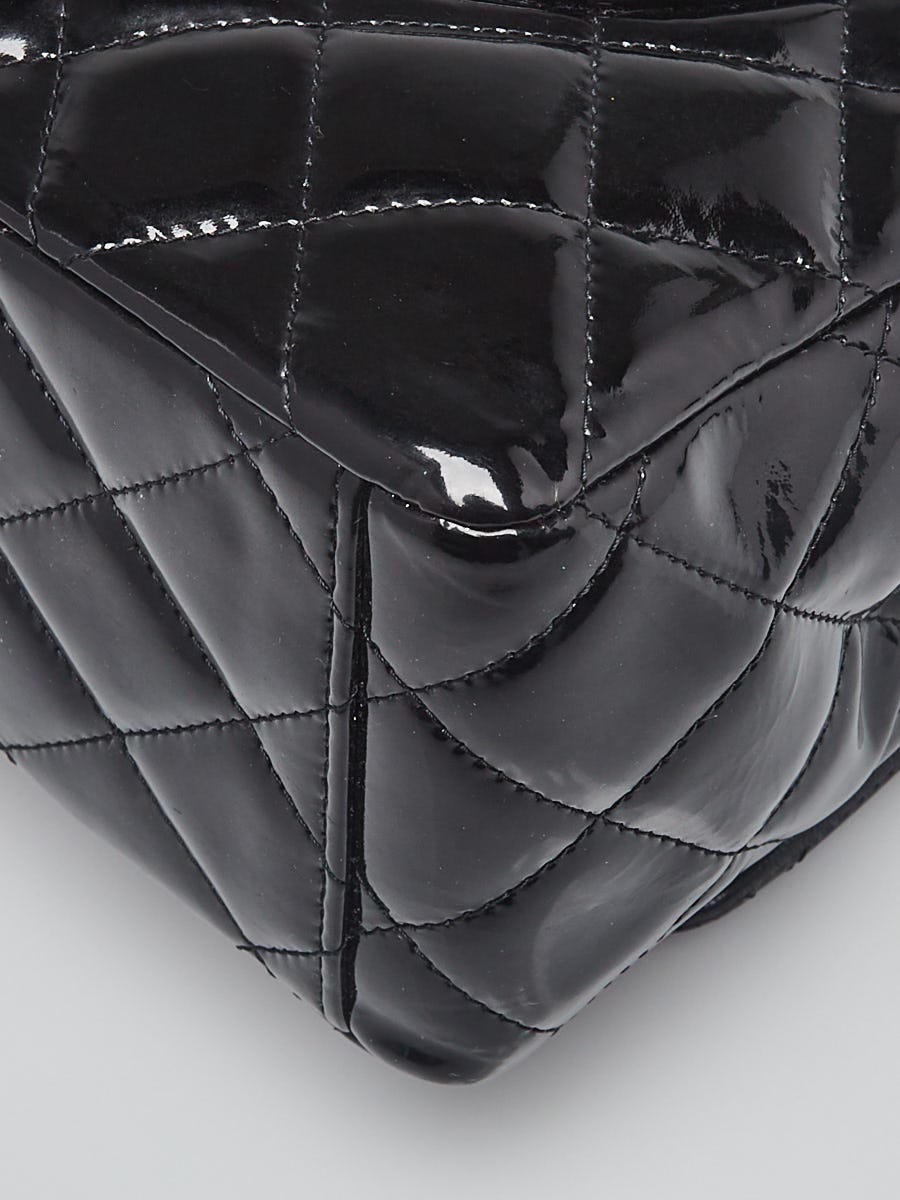 Chanel Classic Single Flap Quilted Patent Leather Silver-tone Maxi Black -  US