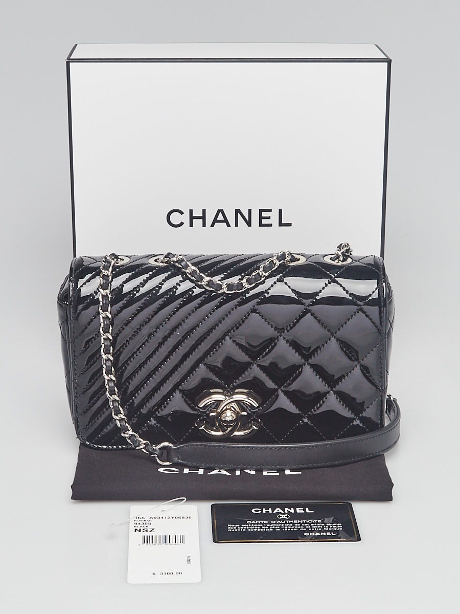 【CHANEL】Chanel coco boy flap bag★シャネル【ランク:A】 CHANEL Patent Quilted Medium Coco Boy Flap Black 237565