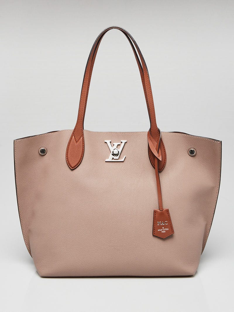 Louis Vuitton Beige/Brown Leather Lockme Go Tote Bag - Yoogi's Closet
