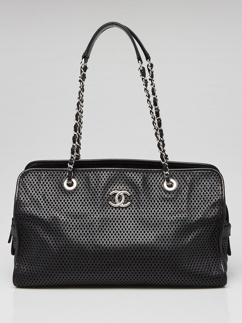 Chanel Black Perforated Leather Up-in-the-Air East/West Tote