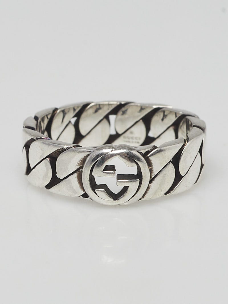 Gucci Sterling Silver Wide Interlocking G 7.5 Bracelet