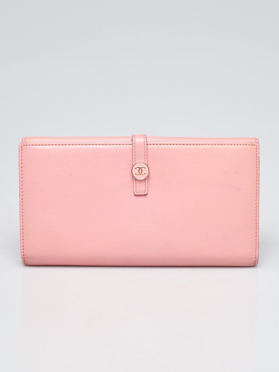 Chanel Pink Grained Leather L-Double Wallet