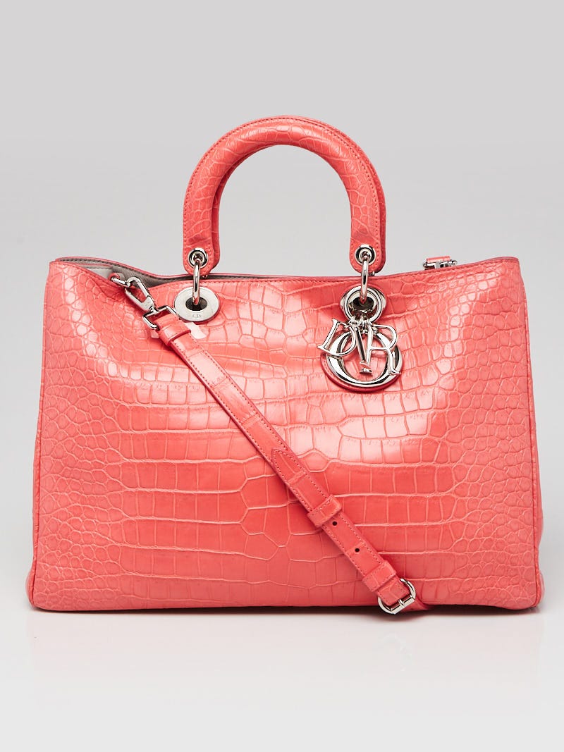 Christian Dior Pink Alligator Large Diorissimo Tote Bag | Yoogi's
