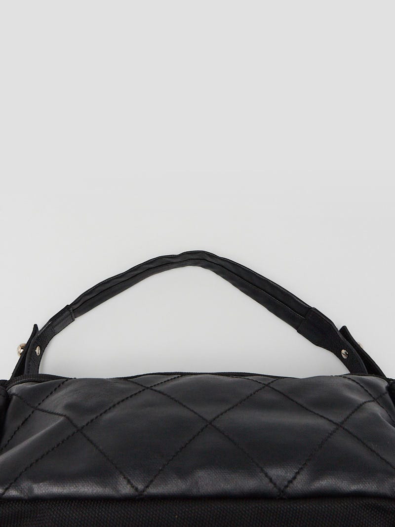 Chanel Black Quilted Coated Canvas Paris Biarritz Large