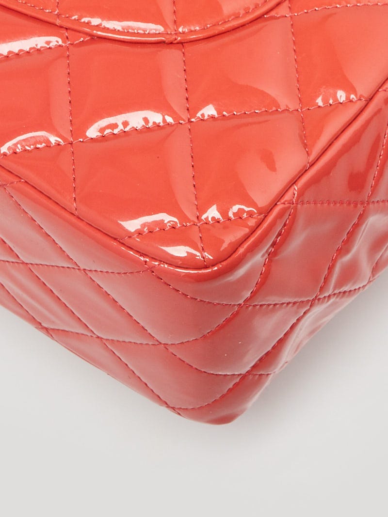 Chanel Pink Quilted Patent Leather Classic Jumbo Double Flap Bag - Yoogi's  Closet