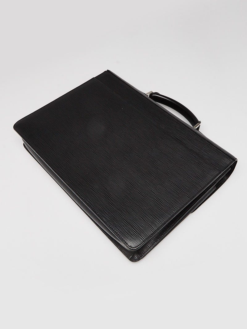 LOUIS VUITTON, Black epi leather briefcase, lock on bra…