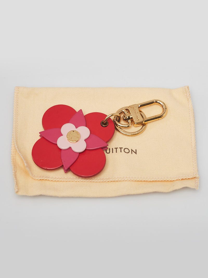 LOUIS VUITTON Flash Flower Chain Bag Charm Key Holder Red