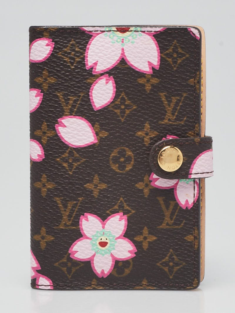Louis Vuitton x Takashi Murakami Cherry Blossom Address Book Credit Card  Wallet Pink in Coated Canvas with Gold-tone - DE