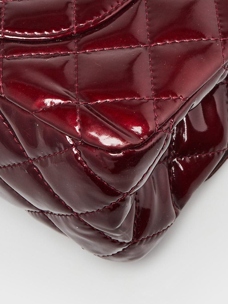 Chanel Dark Red 2.55 Reissue Quilted Classic Patent Leather 227 Jumbo Flap  Bag - Yoogi's Closet