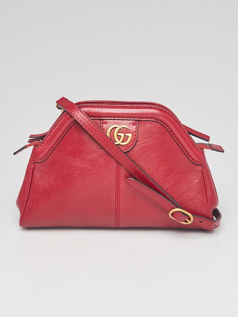 Gucci Red Leather Embossed Guccissima Top Zip Bag — Labels Resale Boutique