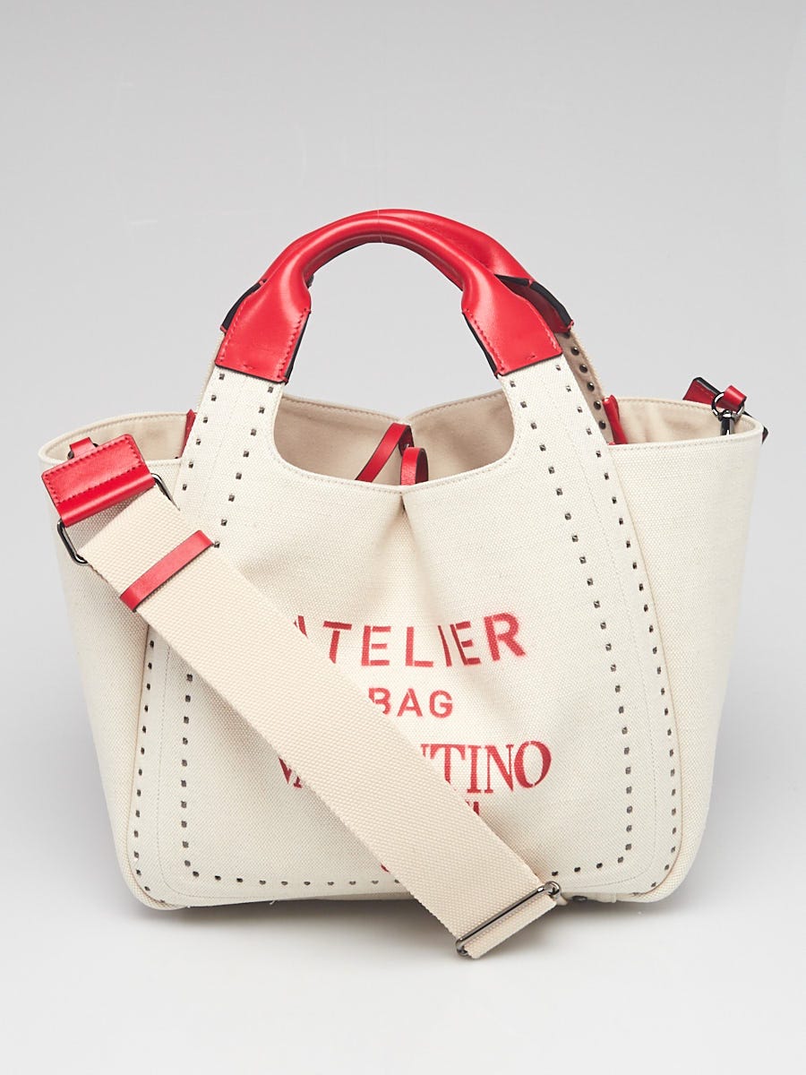 Red Valentino store Canvas Leather Satchel Bag