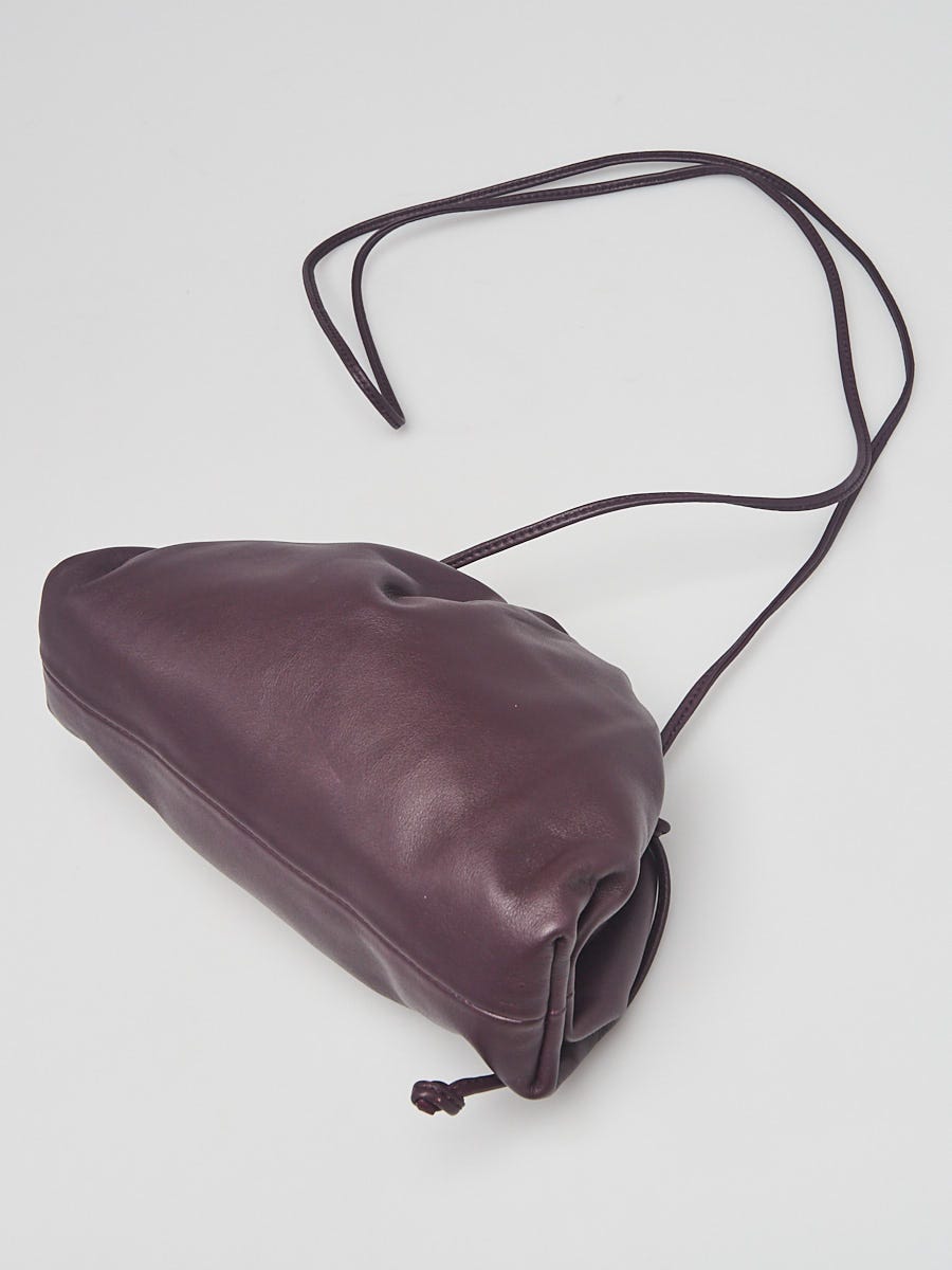 Bottega Veneta Plum Nappa Leather Mini Pouch Clutch Bag