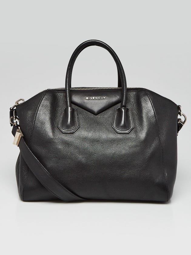 Givenchy Black Sugar Goatskin Leather Medium Antigona Bag