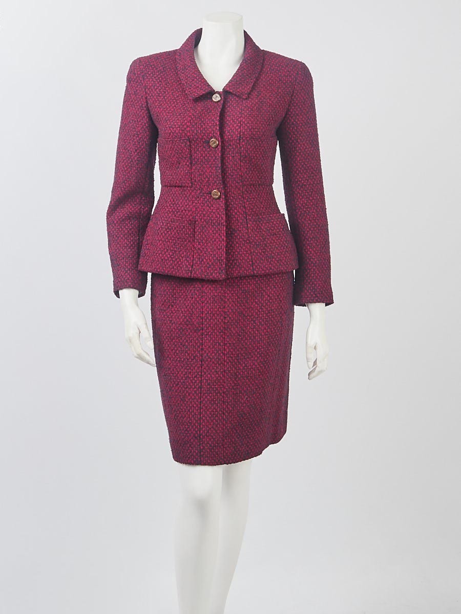 Chanel Vintage Set Of Two Red White And Navy Fantasy Tweed Jacket And  Belt 1991 Available For Immediate Sale At Sothebys