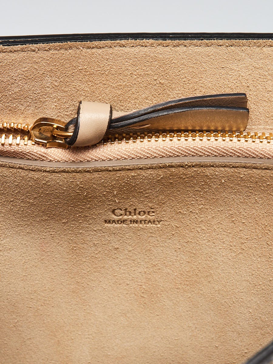 Chloe - Brown Leather & Suede Fold-Over Faye Shoulder Bag w/ Ring Ha –  Current Boutique