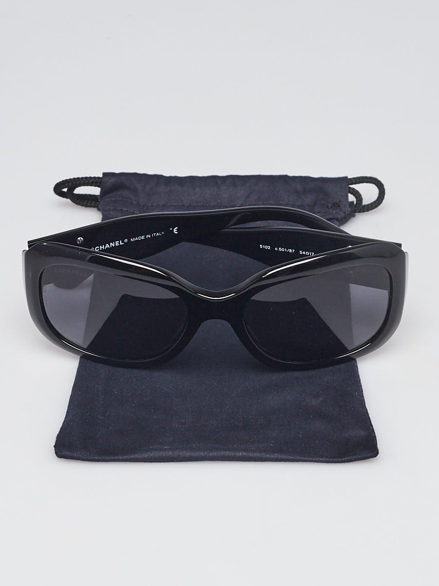 Chanel Black Plastic Frame Black Tint CC Logo Sunglasses-5102 - Yoogi's  Closet