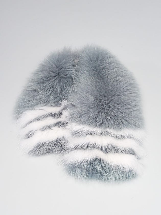 Fendi Grey/White Fox Fur Stole