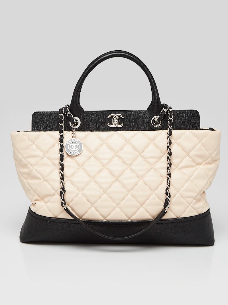 Chanel Beige/Black Quilted Leather Bi-Coco Shopping Tote Bag - Yoogi's  Closet
