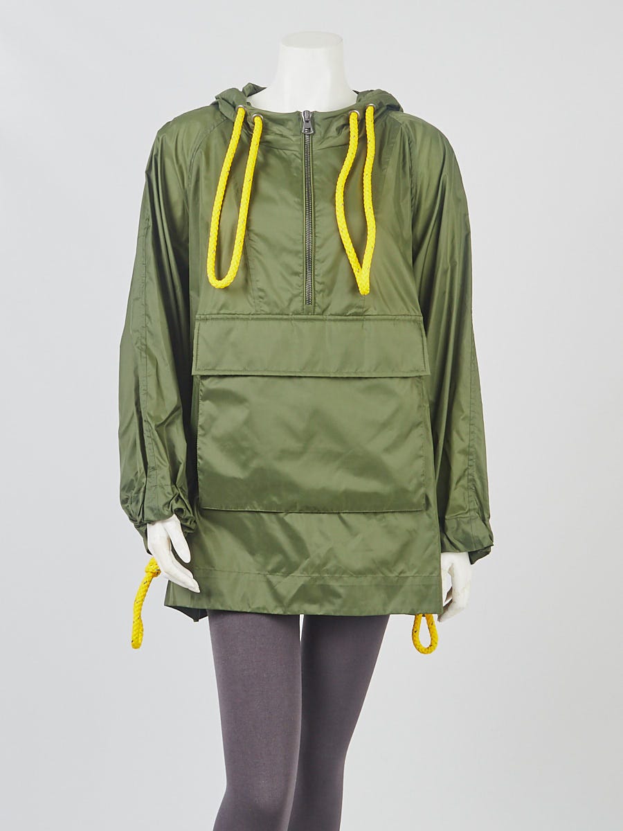 Burberry London Light Olive Nylon Slindon Anorak Rain Jacket Size