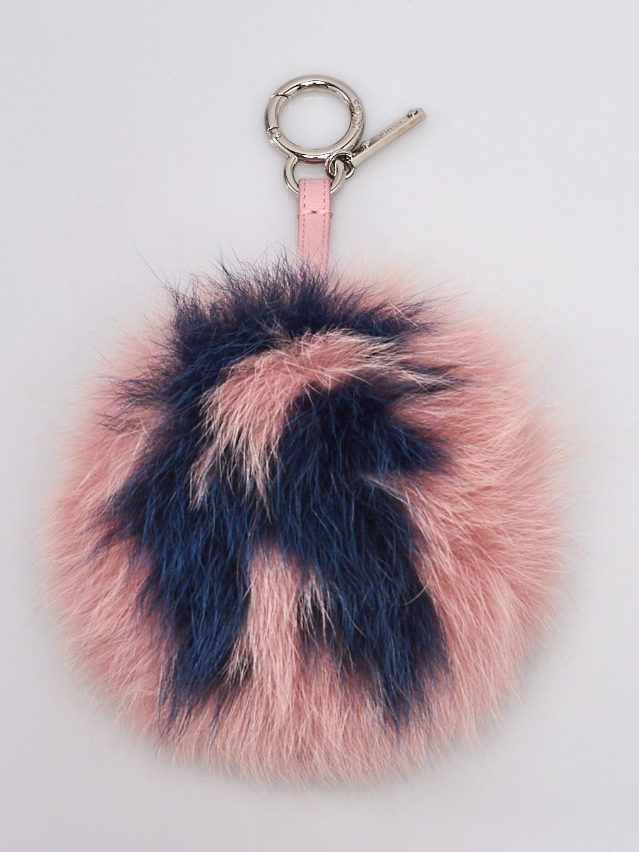 Real Fox Fur Pompom Keychain-furry Key Chain-bag Charm-fur 