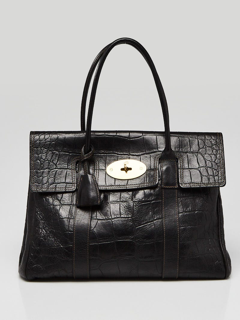 mulberry bayswater brown croc