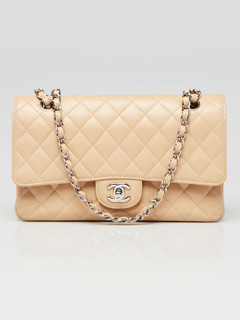 Chanel Beige Quilted Caviar Small Classic Double Flap Silver Hardware,  2010-2011 Available For Immediate Sale At Sotheby's