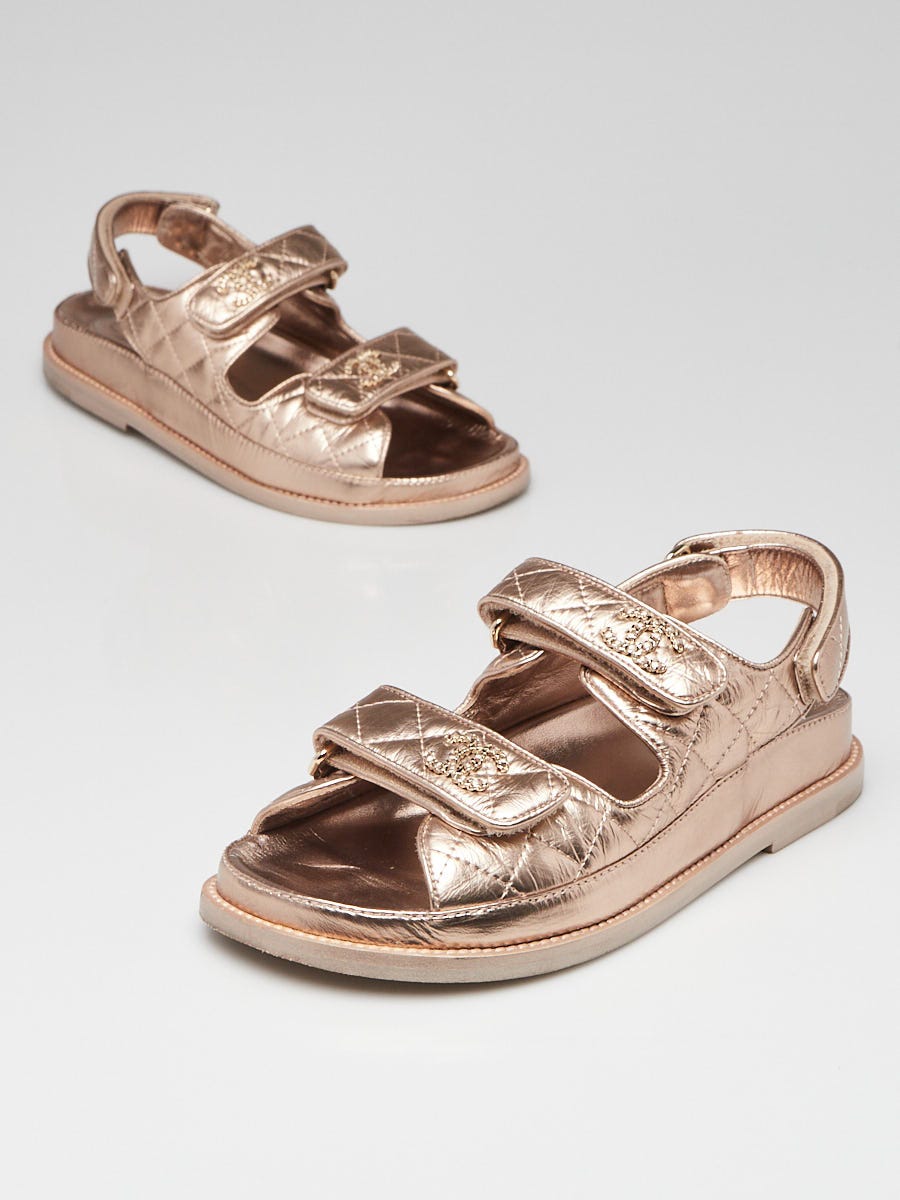 Chanel Dad Sandals - Metallic Gold