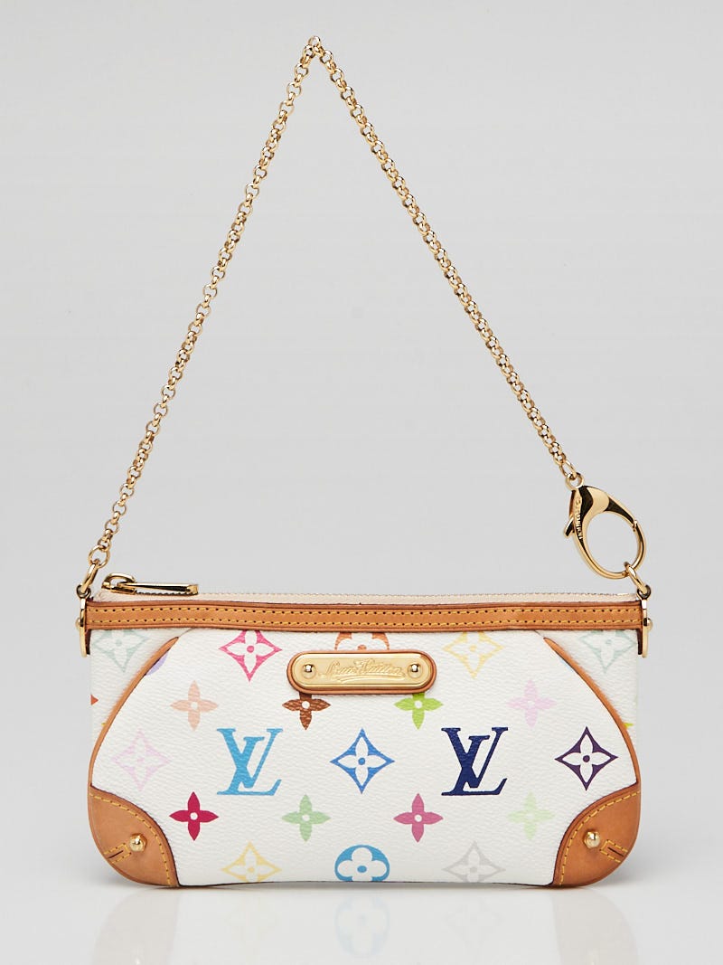 Louis Vuitton White Multicolor Monogram Canvas Milla MM Pochette Bag -  Yoogi's Closet