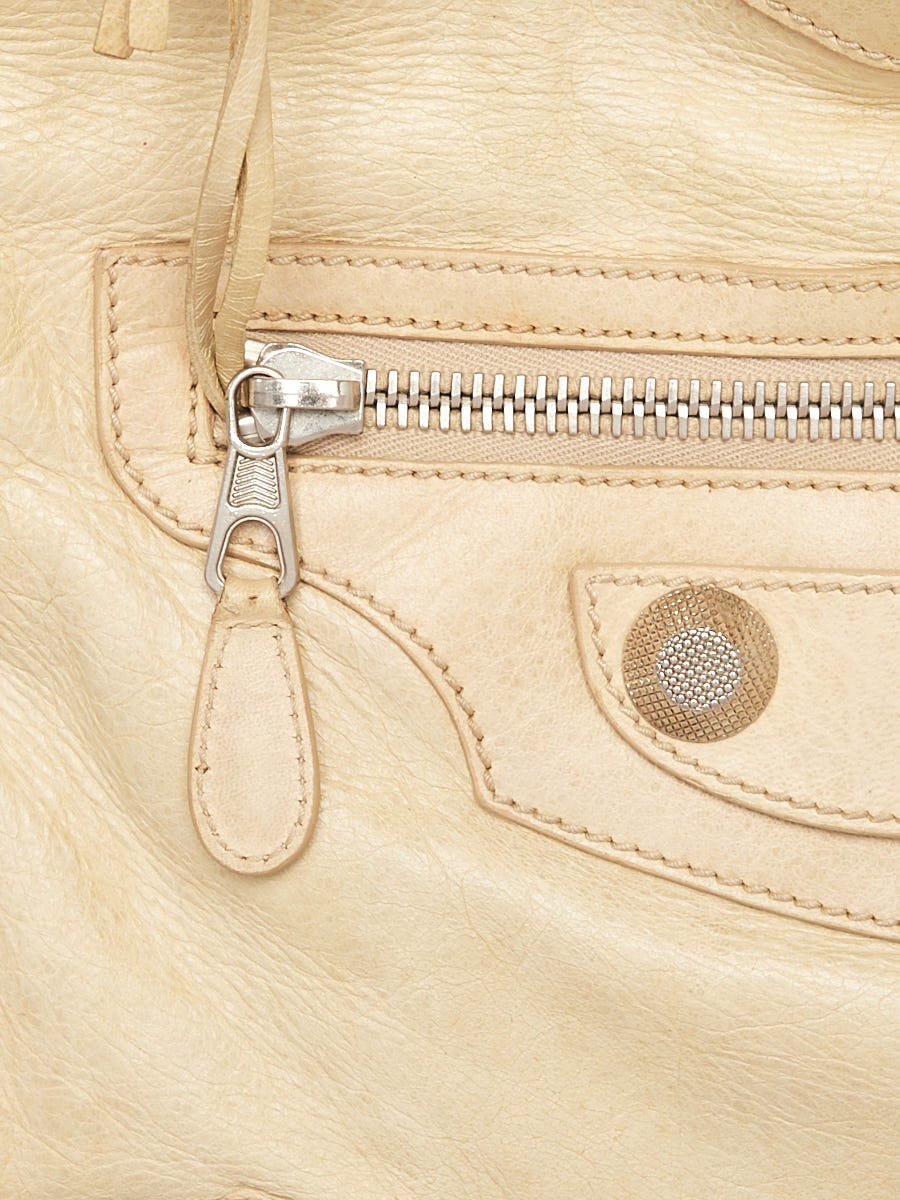 Balenciaga Sahara Lambskin Leather Giant 21 Silver Brief Bag