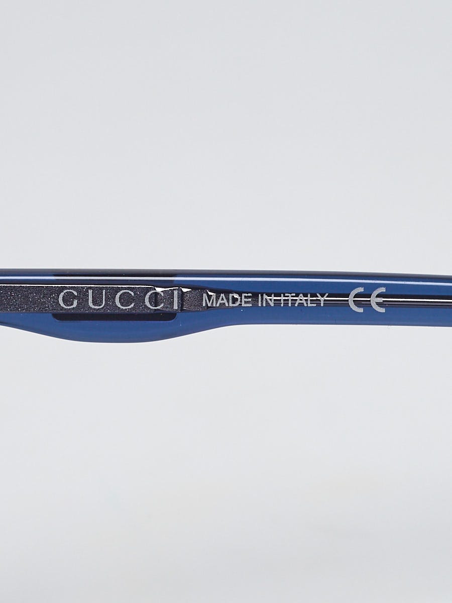 Gucci Blue Transparent Acetate Frame Sunglasses- GG0261SA