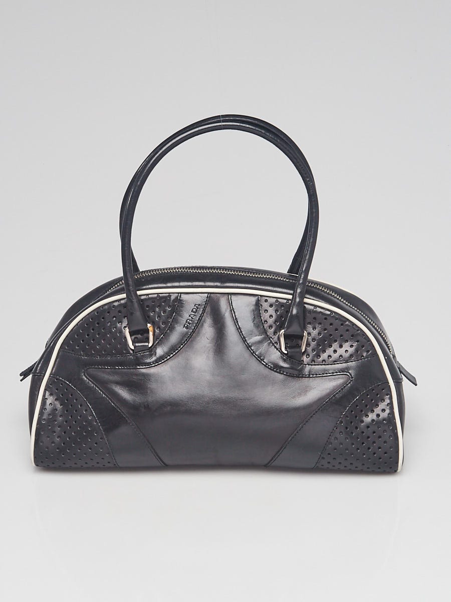 Saffiano Bowler Bag with Strap Black (Nero)