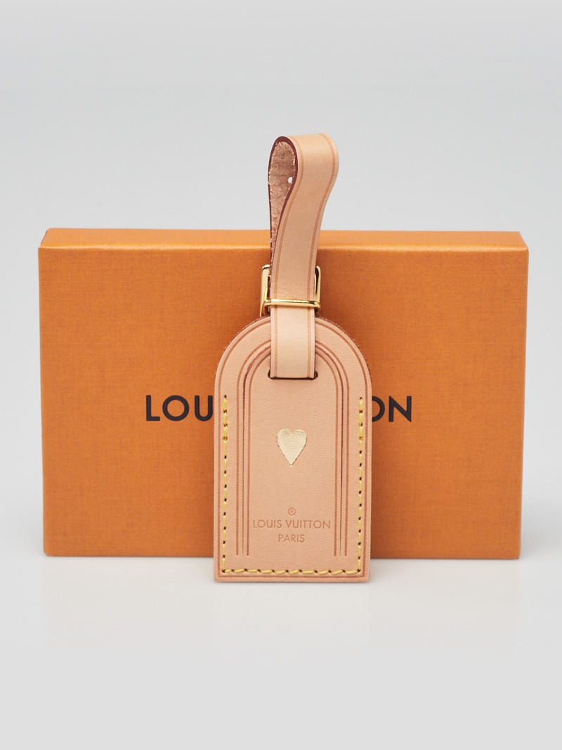 Louis Vuitton Natural Cowhide Leather Heart Stamped Luggage Tag - Yoogi's  Closet
