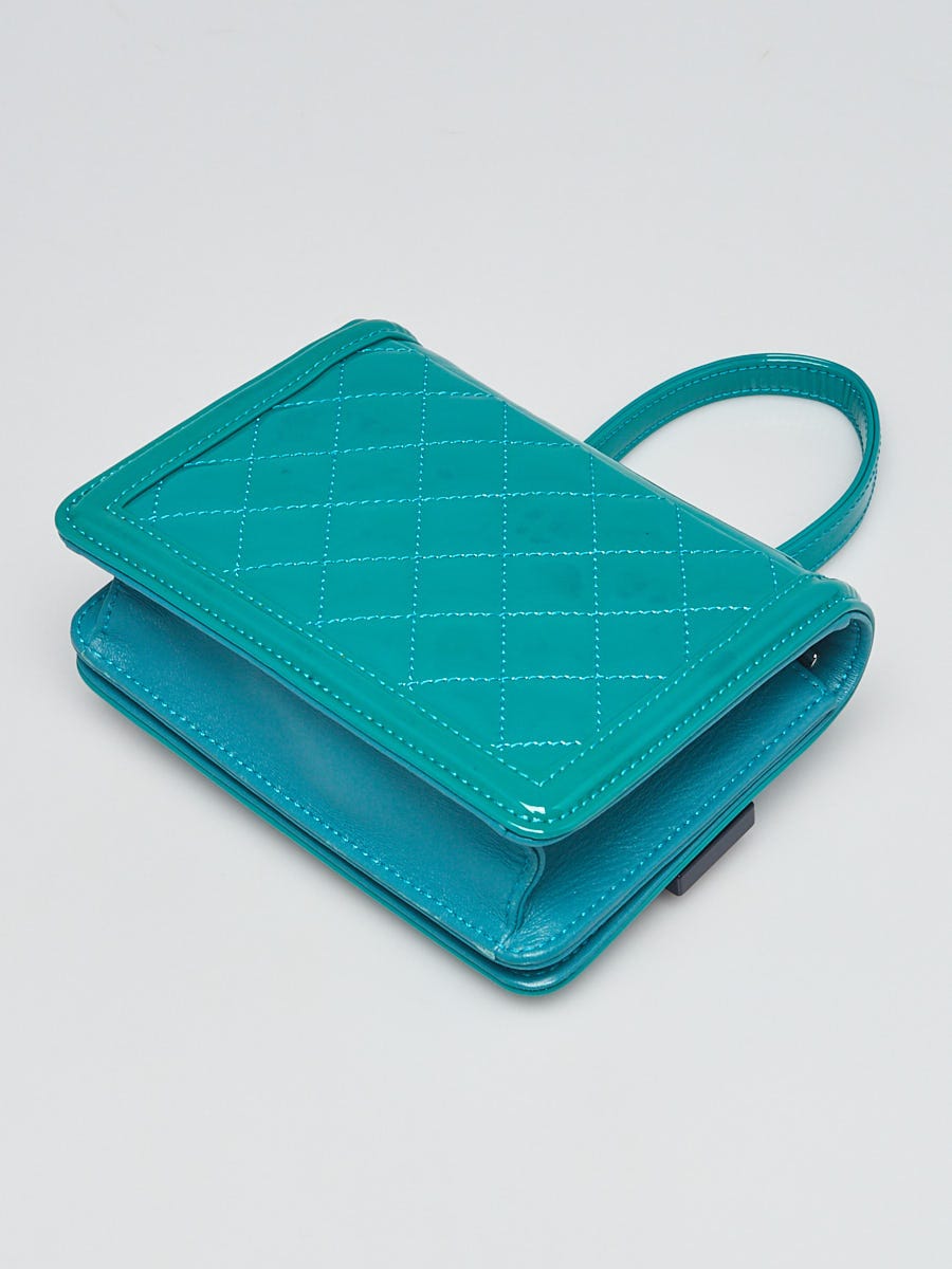 Chanel Turquoise/Blue Ombre Plexiglass and Leather Boy Brick Mini